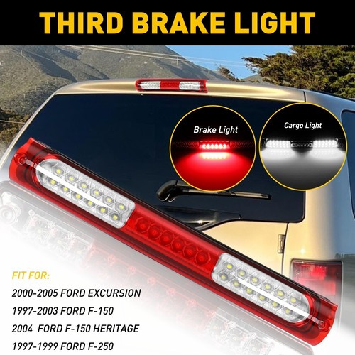 For 97-03 Ford F150 F250 Chrome Housing Led Third 3rd Tail Brake Light Lamp Bar - Imagen 11 de 17