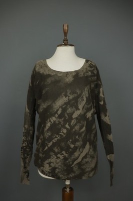 HIGH USE Brown Stretch Round Neck Raglan Sleeve Regular Fit Pullover Sweater M/L