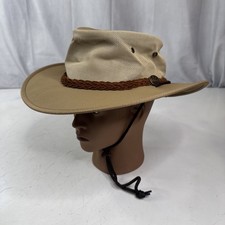 Barmah Canvas Drover 1057 Outback Safari Hat Mesh Air flow leather Large
