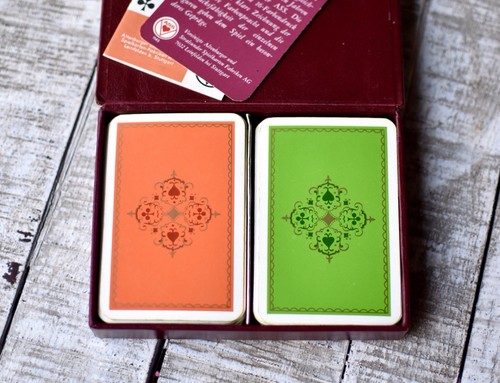 Vintage Set Cards Bridge Playing Cards Vinyl Box Vintage Cnasta Playing Cards - Picture 1 of 6