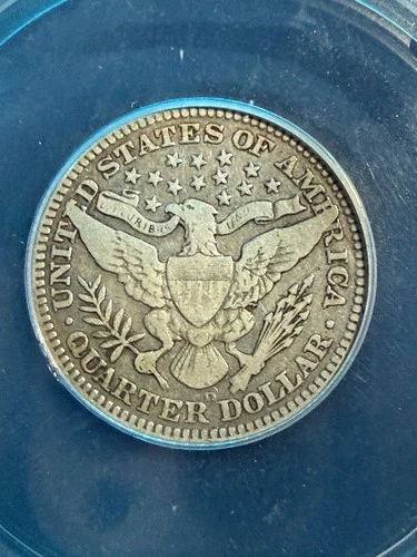 1909 D BARBER HEAD QUARTER ANACS VG 10