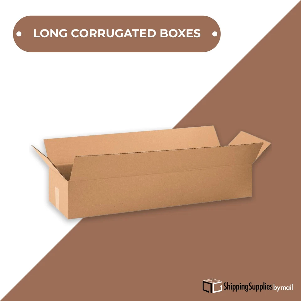 25 Boxes 24x6x6" Long Corrugated Shipping Boxes ECT-32 Kraft Packing Cartons - Image 2 of 4