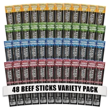 Wicked Cutz Beef Sticks Variety Pack 4 Flavors & 15g Protein Per Meat Stick T...