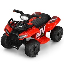 Honeyjoy Kids 6V ATV Quad Electric Ride On Car Toy Toddler w/LED Light MP3 Red
