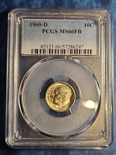 1960 D Roosevelt Dime PCGS MS 66FB Silver 10C Coin