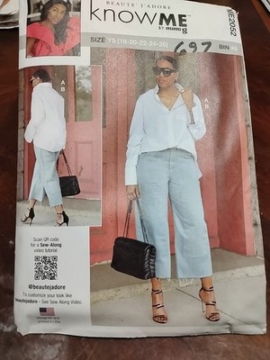 Know Me mimi G ME2052 Sewing Pattern Misses Shirt Pants 18-20-22-24-26 Uncut New