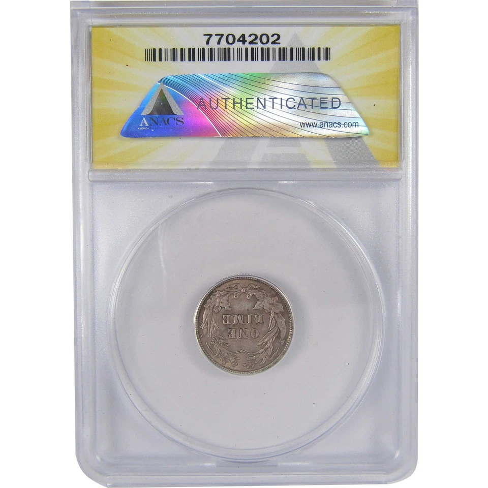 1914 Barber Dime AU 58 ANACS Silver 10c Coin SKU:I17878 - Image 2 of 4