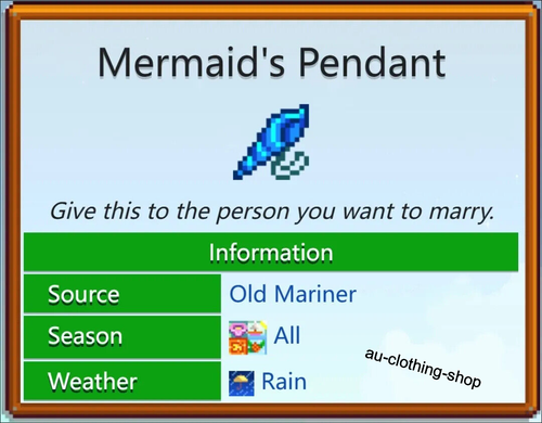 Customized Cosplay Stardew Valley Mermaid Conch Glass Necklace Pendant - Picture 2 of 7