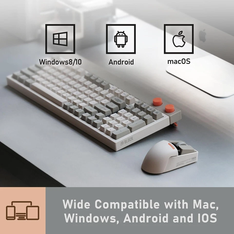 Touch PBT Wireless Mouse with USB Receiver, Bluetooth, Wired Connection, Recharg - Image 2 of 4