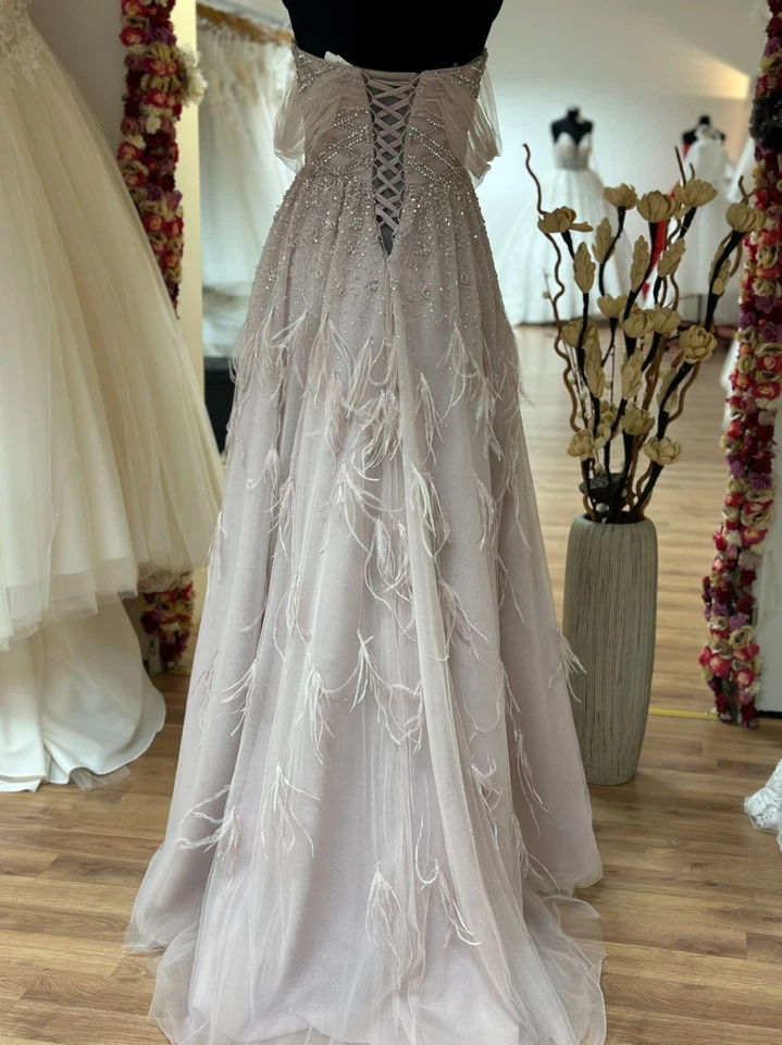 HBH Brautmode I Abendkleid A-Linie Glitzer m. Schnürung Gr.38,40 - Bild 4 von 4