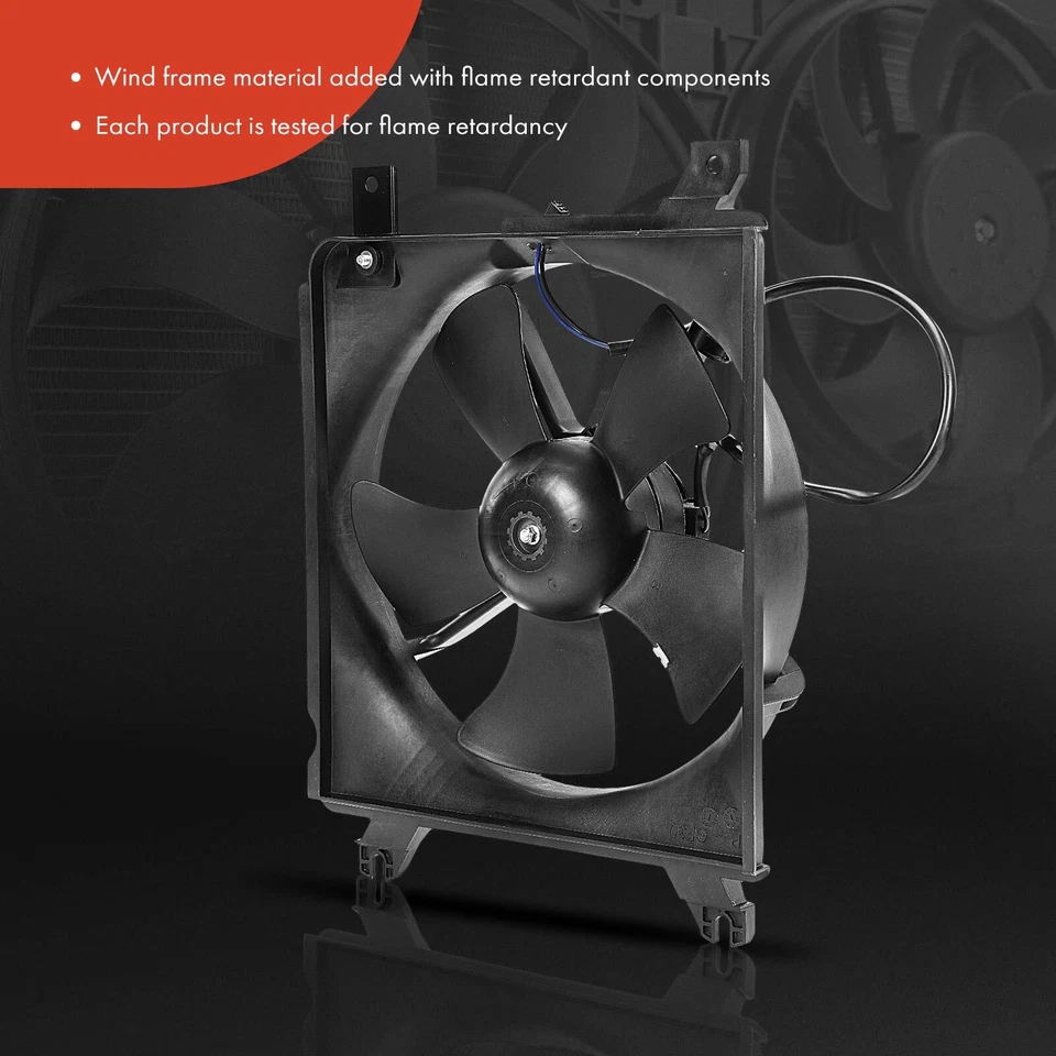 Novo ventilador condensador AC com conjunto de cobertura para Mazda Miata 1999 2000-2005 L4 1.8L - Imagem 3 de 4