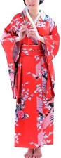 Japanese Style Women Kimono Yukata Bathrobe for Cosplay - Size S
