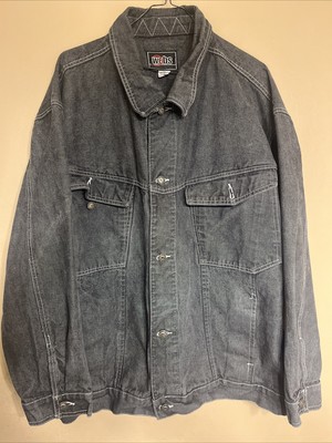 VTG Deadstock Webs Black Denim TRUCKER Jacket Size 2XL  100% Cotton