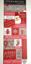 The Paper Studio Stickabilities ALL I WANT FOR CHRISTMAS Cardstock Stickers 17pc