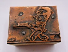 Vintage Printing Letterpress Printers Block Man with Drink Tray