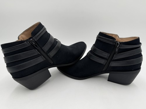 LifeStride Women's Paloma Ankle Booties Black Micro Suede Tassels Size 9.5M - Picture 8 of 11