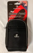 Pearstone Onyx Camera Pouch Case w/ Strap Black - NEW