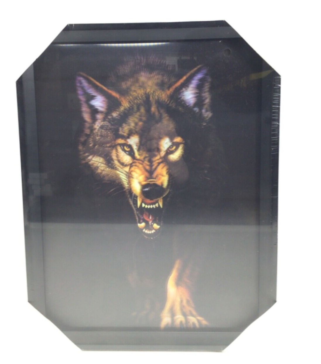 3D Wolf Lenticular Picture with Plastic Frame - Stunning Great Wall Décor for Unique Home or Office Decoration