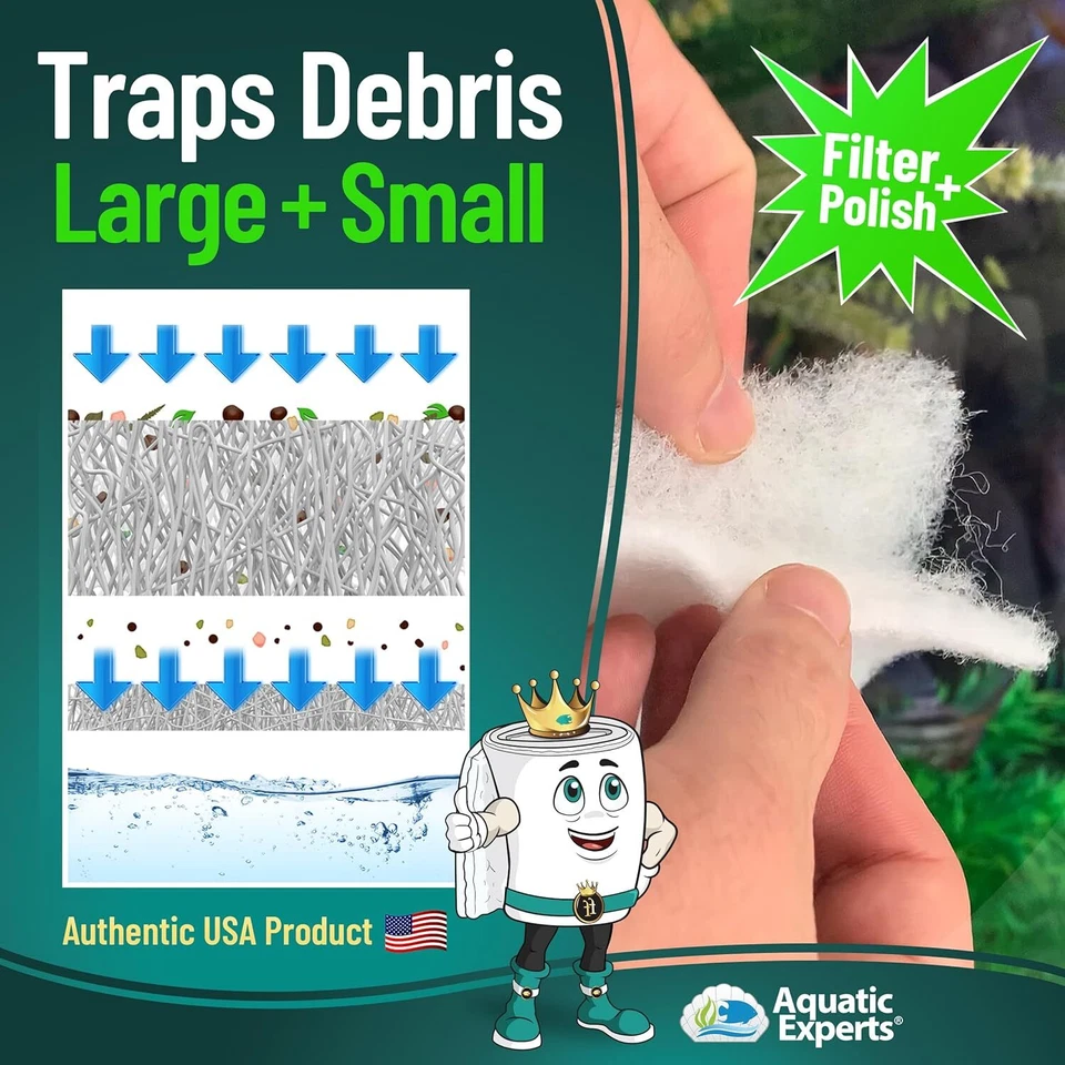 Aquatic Experts Aquarium Filter Floss, FilterFirst Filter Pad, 3/4" - 1" Thick - Image 4 of 4