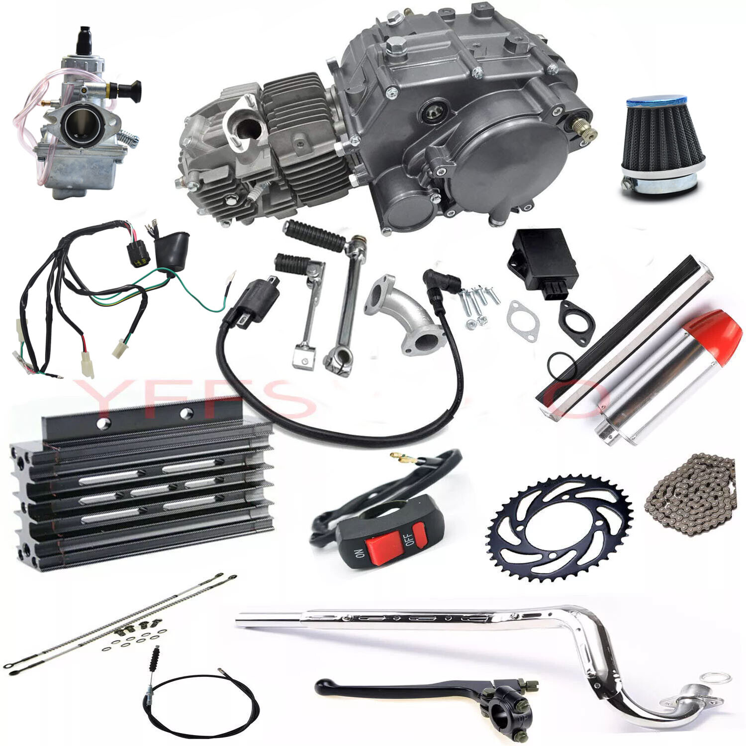 Kit Radiatore Olio Motore A 4 File In Alluminio Per Monkey 125 E Pit Bike 50-150cc: Raffreddamento Potente