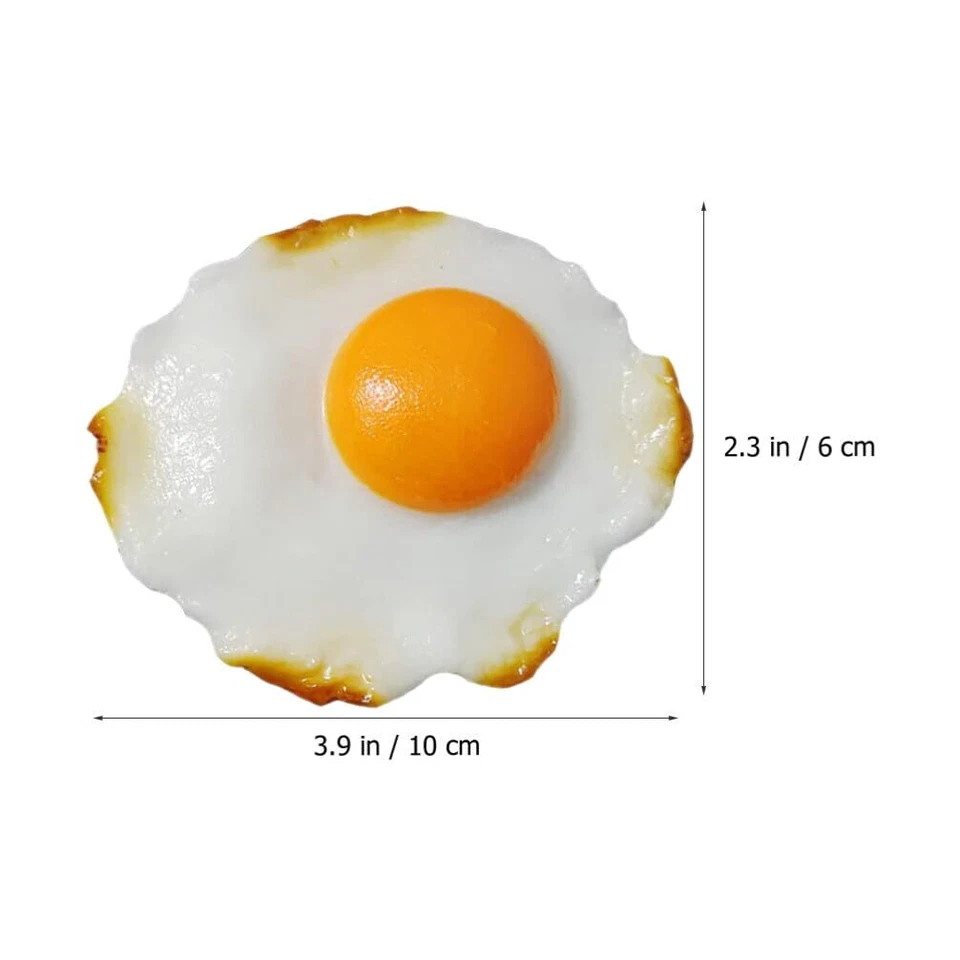 4 PCS Artificial Fried Egg Model Fake Food Simulation for Home Kitchen Display - Image 2 of 4