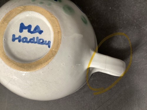 3 Pc. Vintage M. A. Hadley ‘Blueberry Bouquet’ Creamer/Coffee Cup/Sauce Cup - Picture 5 of 5