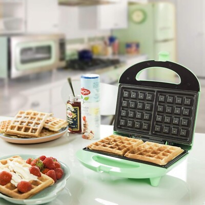 Bestron Brüsseler Waffeleisen im Retro Design, Waffelmaker für 2 belgische Waffe