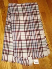 NWT Altar'd State Maroon Blue Plaid Blanket Square Scarf 52" $29