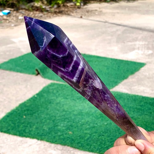 223G Natural Amethyst Quartz Crystal Single Tip Termination Wand Point Healing - 第 5/23 張圖片