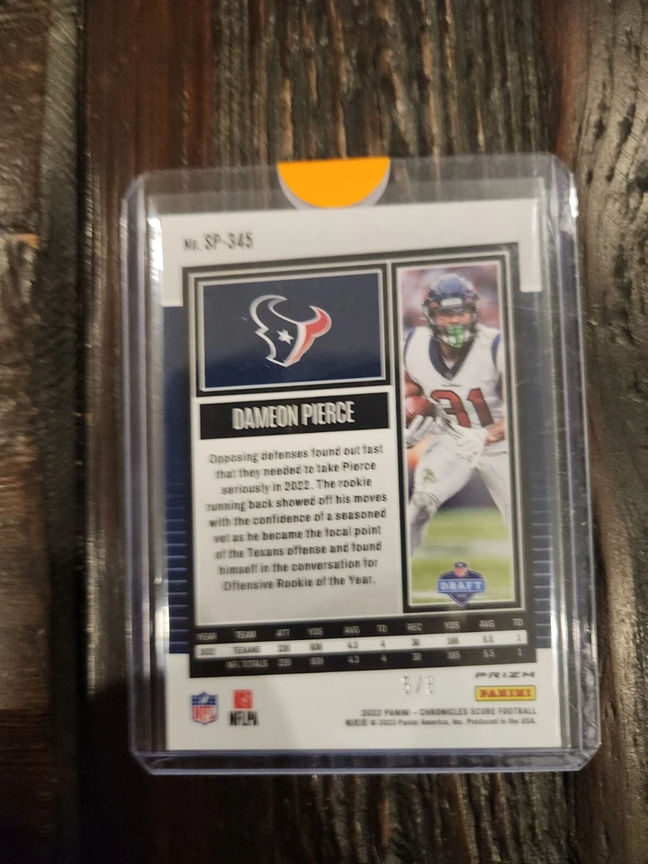 Dameon Pierce /6 Green Rookie 2022 Panini Score Football Card Texans - Image 2 of 3