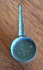 Antique doll kitchen miniature blue speckled enamel graniteware Frying pan HTF