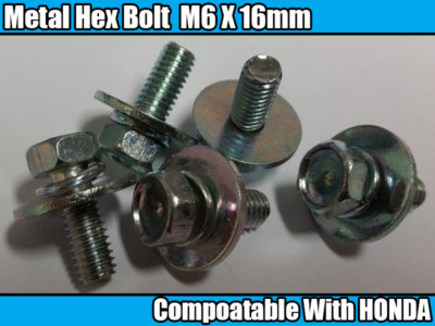 #ad 10x Metal Hex Bolt With Captive Washer M6 X 16mm amp; O RING For HONDA General GBP 10.49