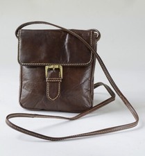 LITTLE, SOFT, CHOCOLATE BROWN LEATHER CROSSBODY / SHOULDER BAG , 90s Vintage