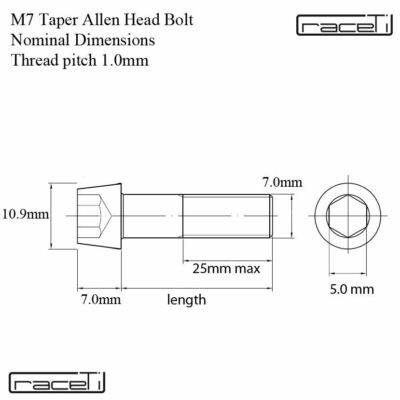 M7 M9 Viti Bullone Chiave A Brugola Testa A Esagono Incassato Acciaio Inossidabile Completamente Filettato Passo Grosso 1mm 1,25mm(M7x1.0mm 1pc,100mm - Foto 11