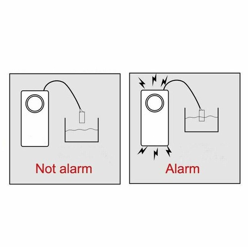9V Wassermelder Wasser Alarm Wasserwächter Wassersensor Weiß - Afbeelding 5 van 8