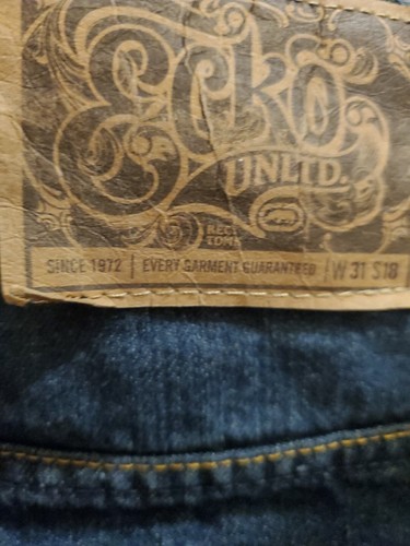 Ecko Unlid. Youth Boys 18 Blue Dark Wash Straight Leg Jeans - Picture 9 of 10