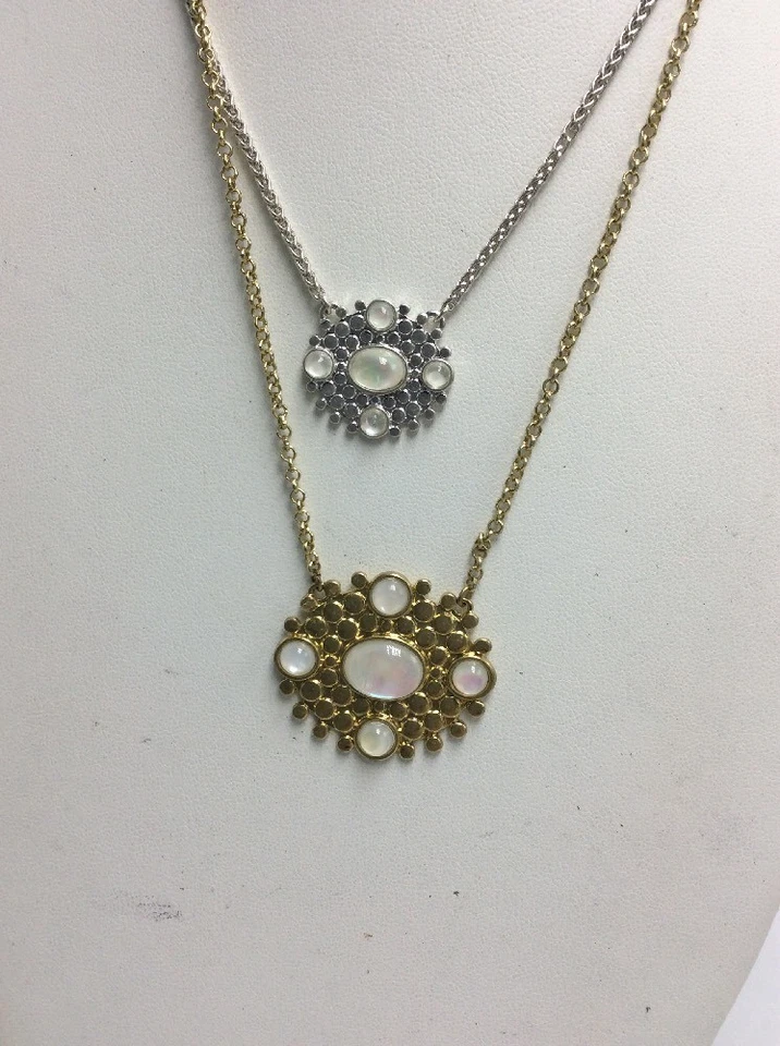 $35 Lucky Brand madreperla tono plata capa collar collar S1 Foto 4 de 4