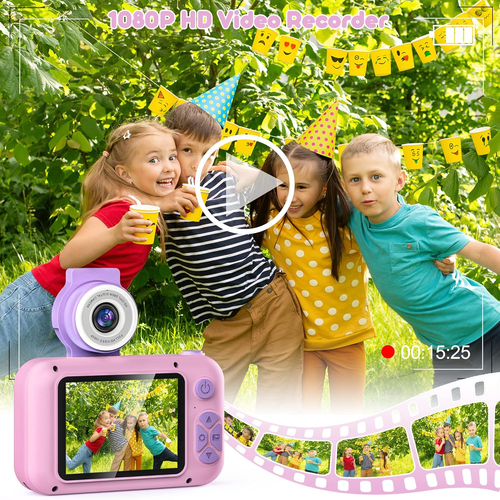 Kids Camera with Flip-Up Lens for Selfie & Video, HD Digital Camera with 32GB SD - Picture 6 of 8