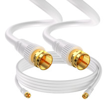 20ft RG6 Dual Coaxial Cable Extension Digital Antenna White TV Satellite