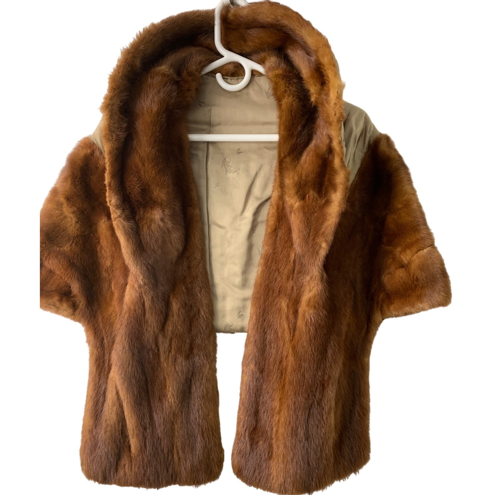 Collared Shawl Mink Vintage Mahogany Stole Shawl Wrap… Gem