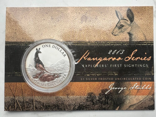 1 oz Silber Känguru Australien 2013, 999/1000, RAM, 1 AUD, Coincard + Zertifikat