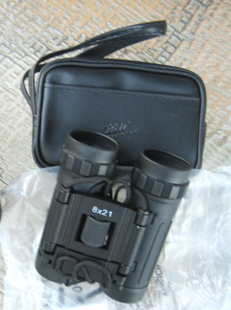 New Leeds - Yukon 8x21 Compact style BINOCULARS Black case T