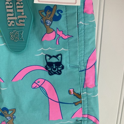 Party Pants Men’s Neon Dinosaur Beerlieve Print Swim Trunks Board Shorts Medium - Picture 3 of 12