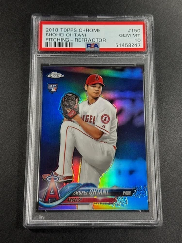 SHOHEI OHTANI 2018 TOPPS CHROME #150 REFRACTOR ROOKIE CARD RC PSA 10 GEM MLB