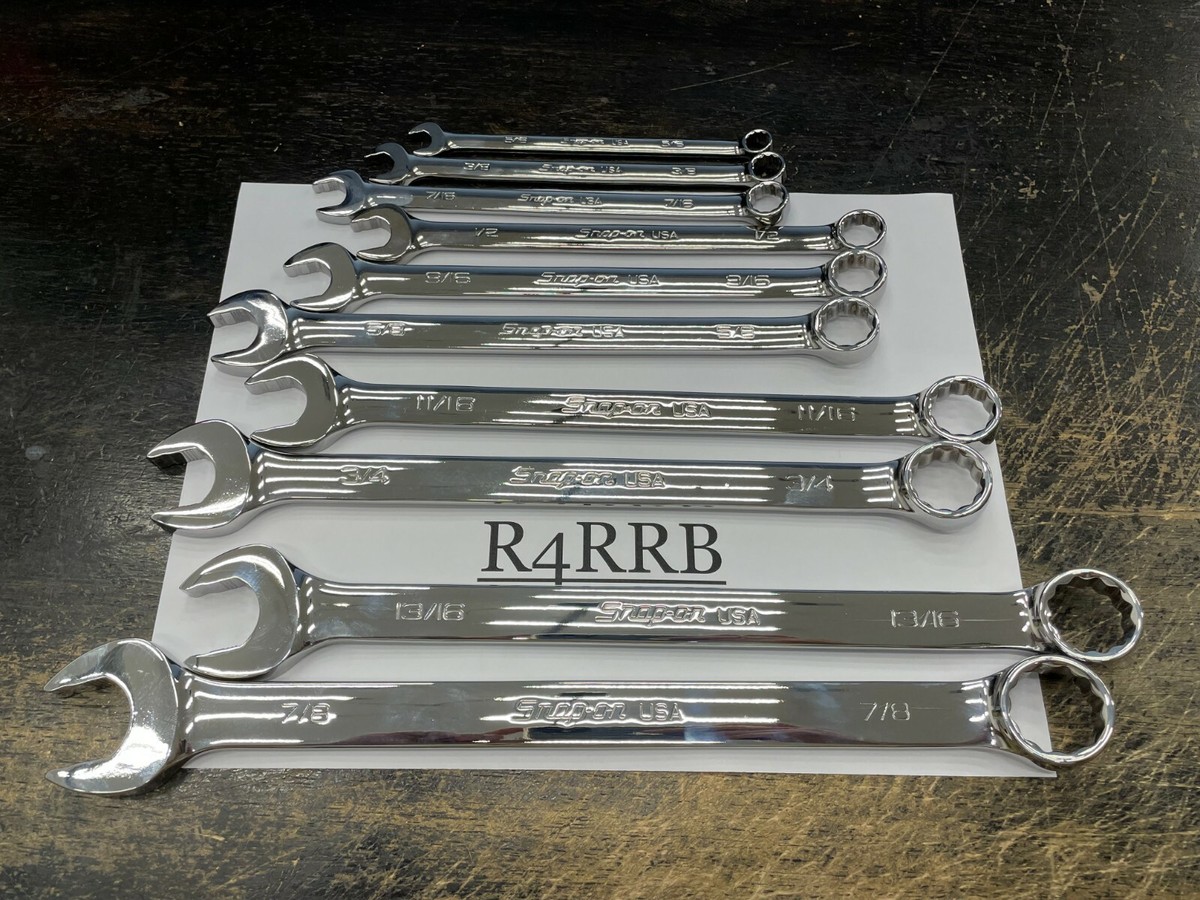 Snap-on Tools USA NEW 10pc 12 Point Flank Drive PLUS Combo Wrench