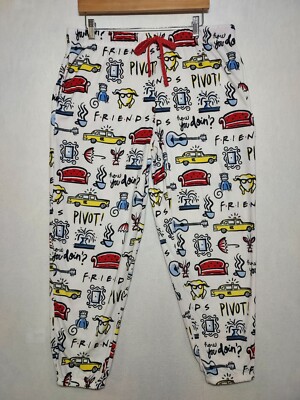 F.R.I.E.N.D.S Television Series Pajama Pants Sz 12-14 Joggers Fuzzy Sleepwear