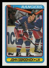 John Ogrodnick 1990-91 Topps #174 New York Rangers Hockey Card
