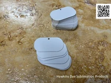 Gloss White Aluminum Dye Sublimation Dog Tag Blanks - 50PCs