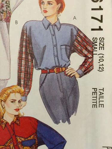 Camisa McCalls 6171 Misses de gran tamaño larga bloque de color abotonada talla 10-12 SIN CORTAR - Imagen 4 de 10