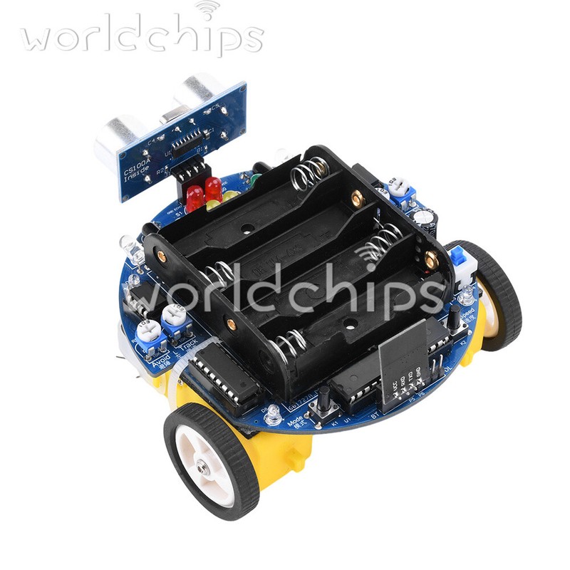 Ultrasonic Obstacle Avoidance Robot Car Kit 51 Microcontroller Tracking Function